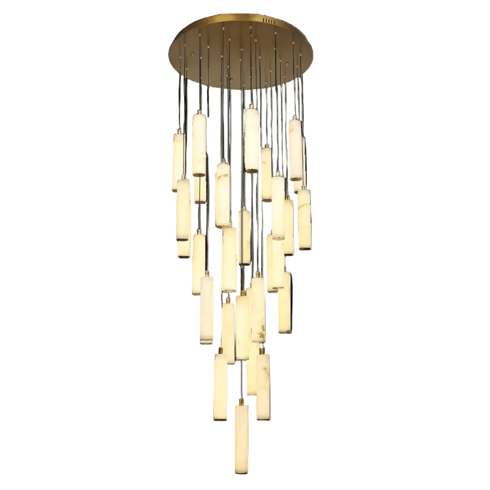 Aman Cascade 31-light glass LED chandelier in bronze